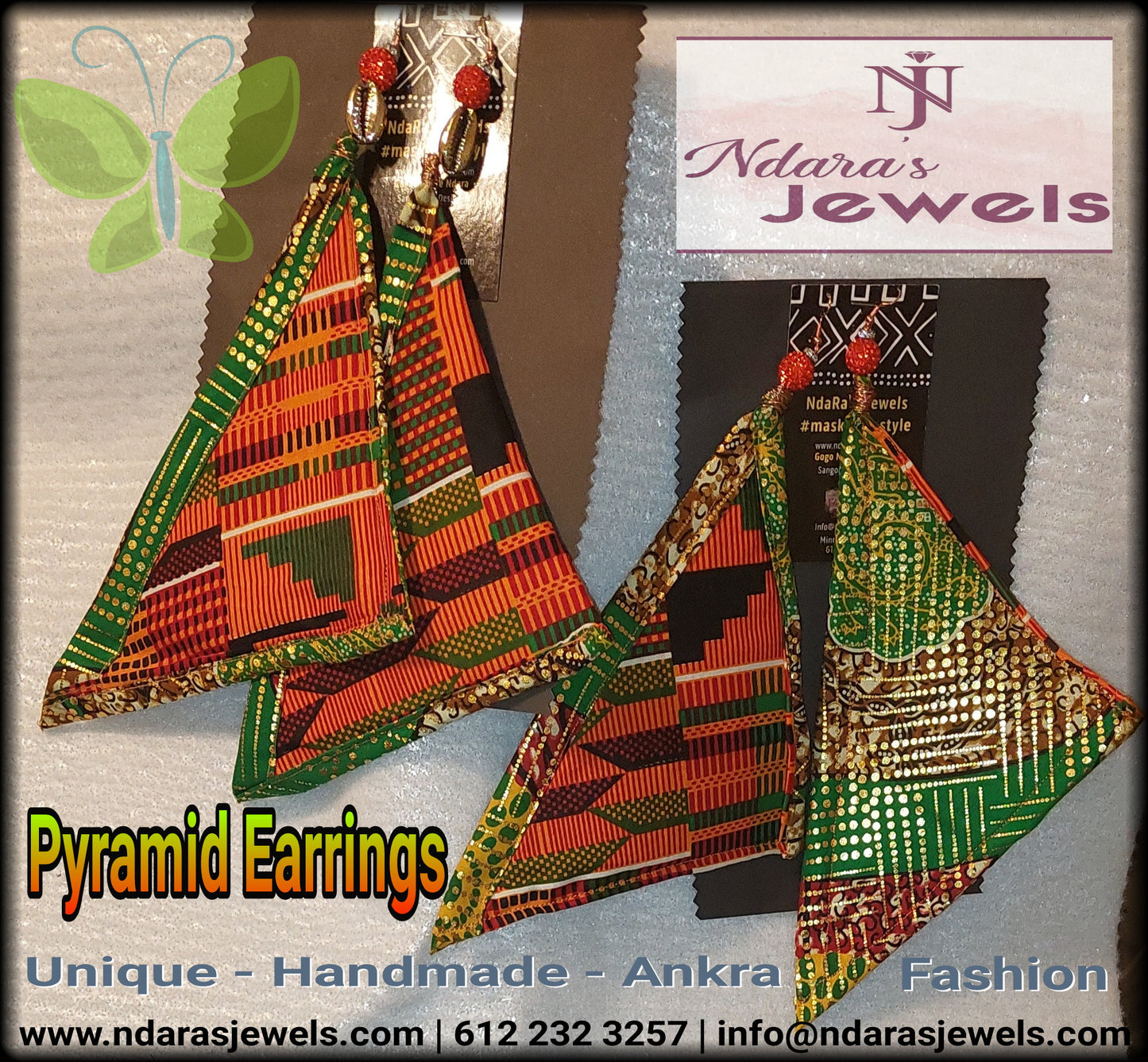 Pyramid Earrings - Classy Kinte Mosaic Collection