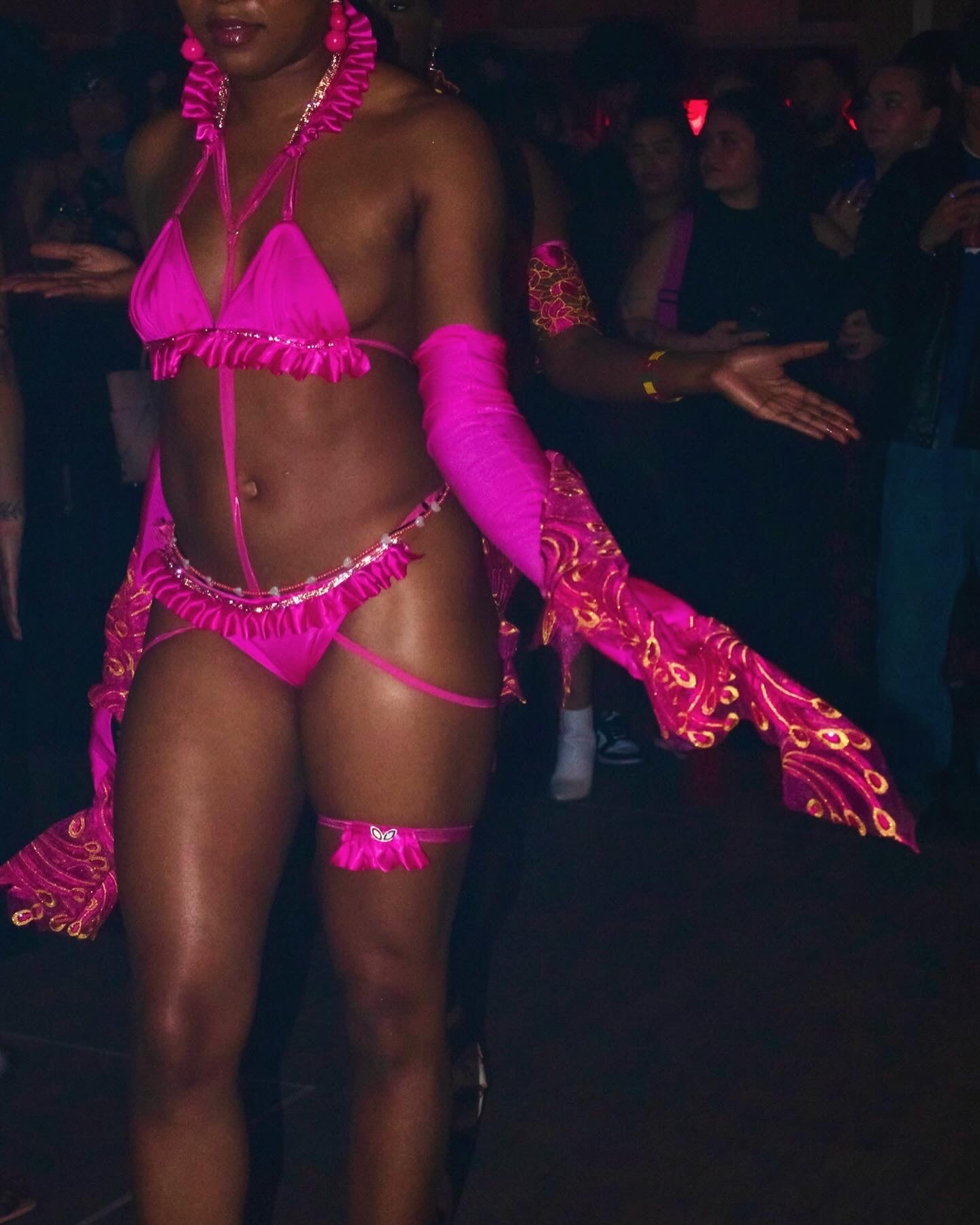 Pink Lady-slipper Lingerie Set