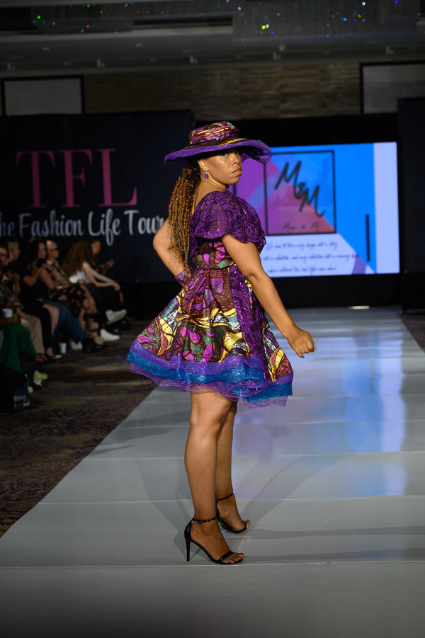 Purple Poppins - Shiny Wax African Print