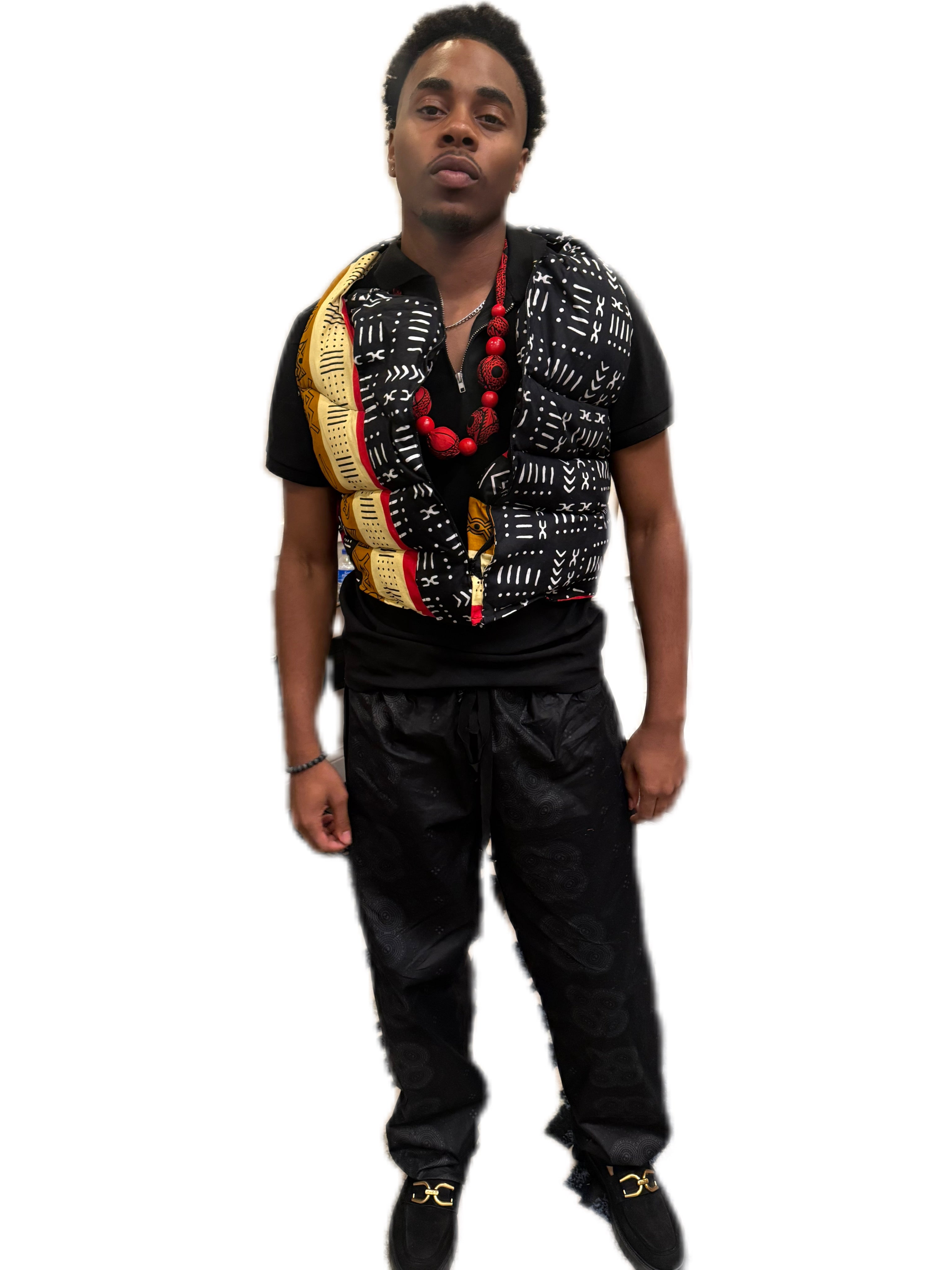 Ankara Puffer Vest Look
