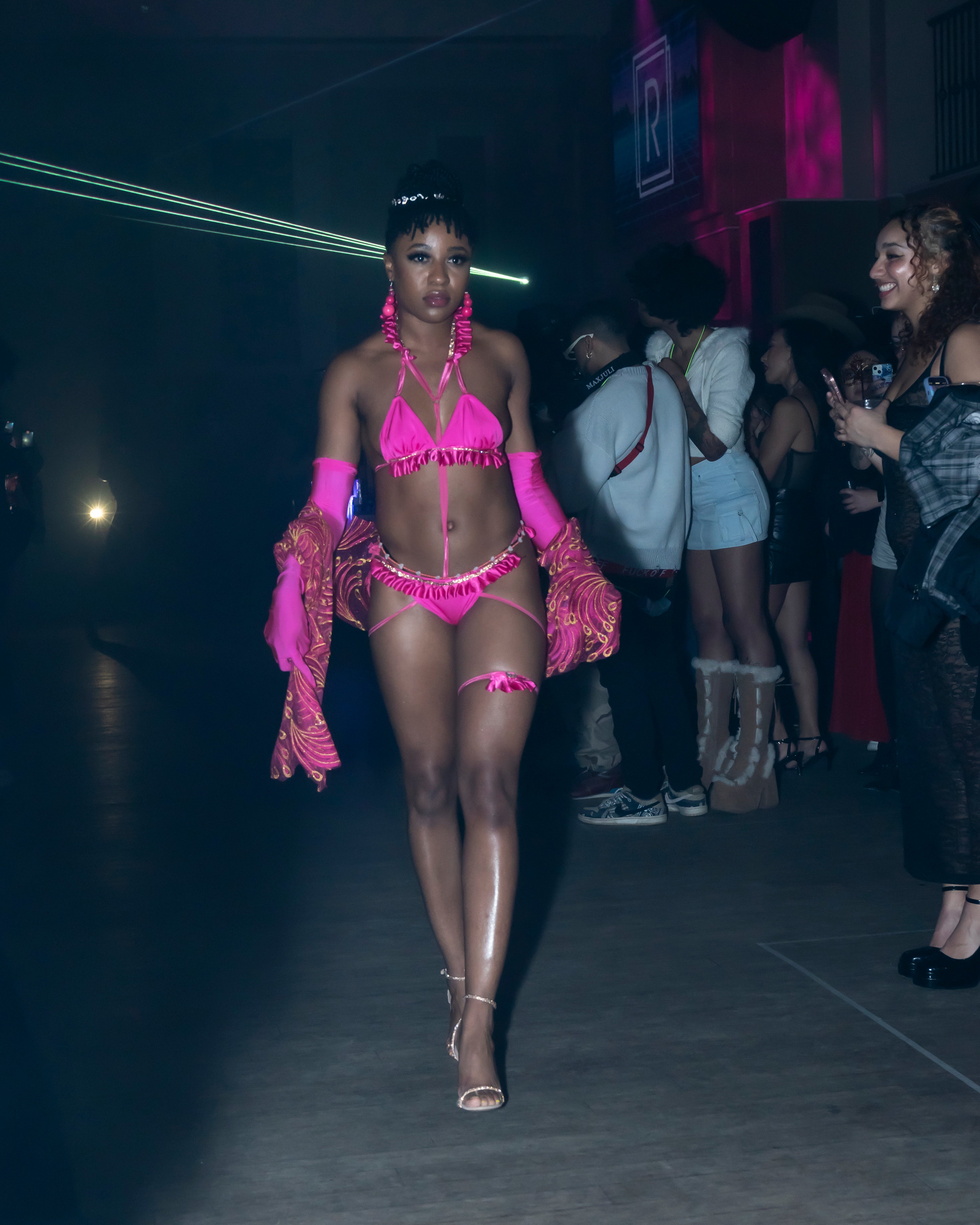 Pink Lady-slipper Lingerie Set