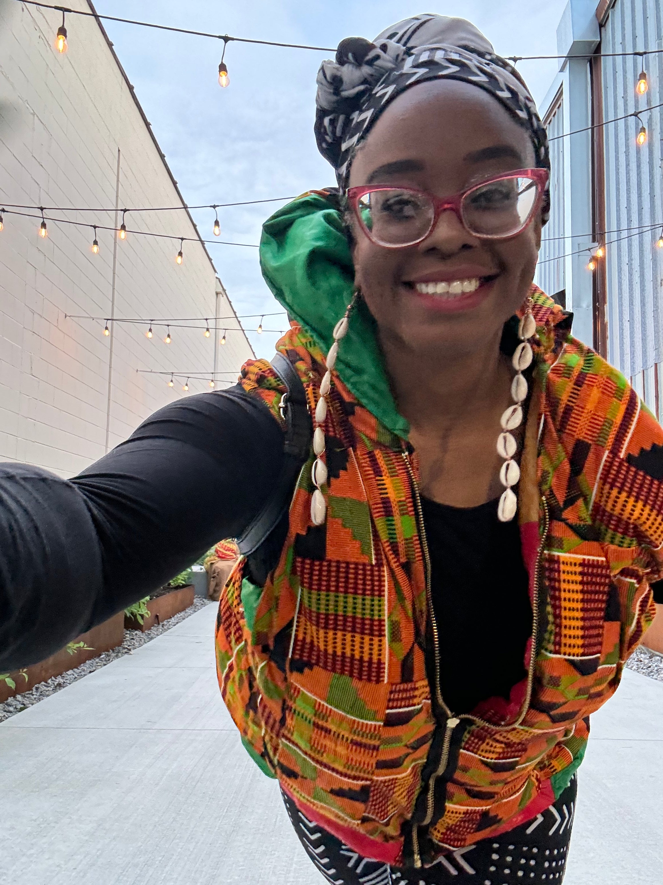 Reversible Kente Hoodie-Vest Puffer