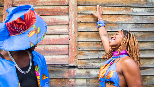 Skyline Hue Ensemble - Hat, Suspenders, Shorts, and Light Jacket.