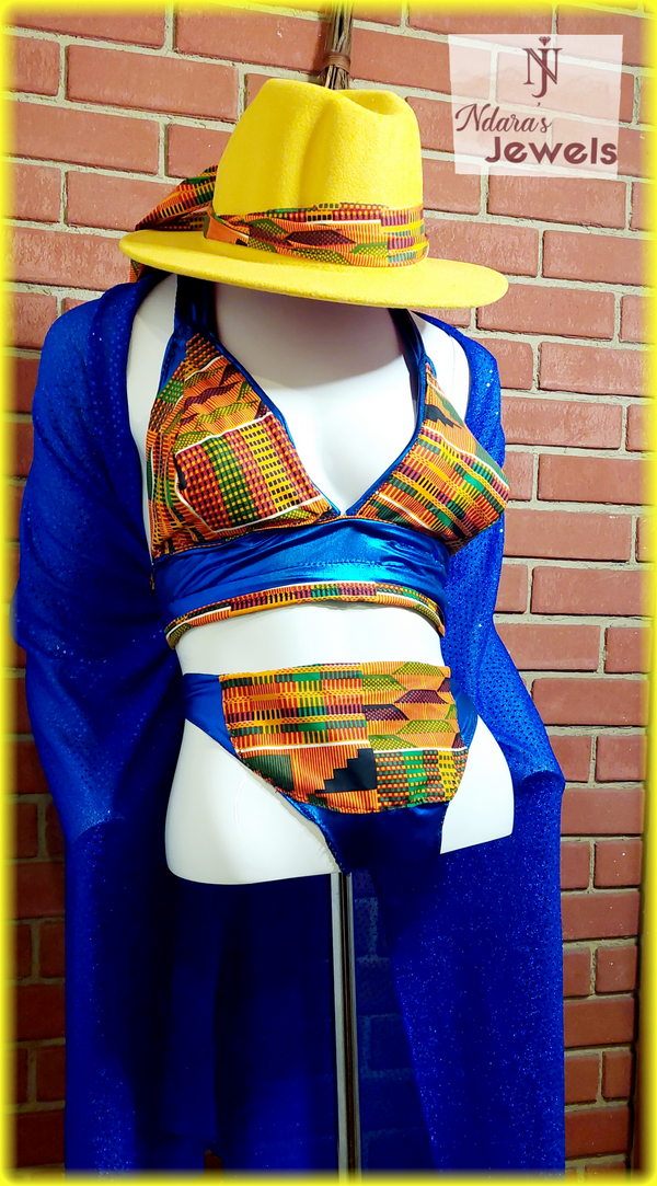 Ankra Swim Wear Orange Kente Collection