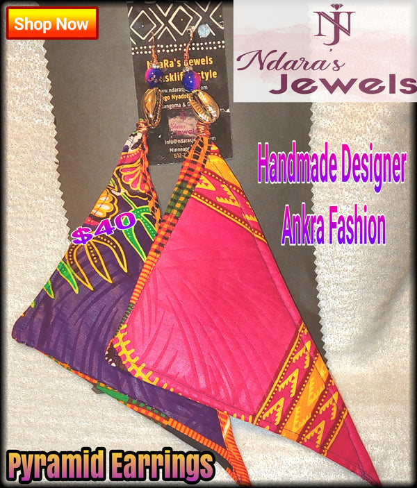 Pyramid Earrings - Classy Kinte Mosaic Collection