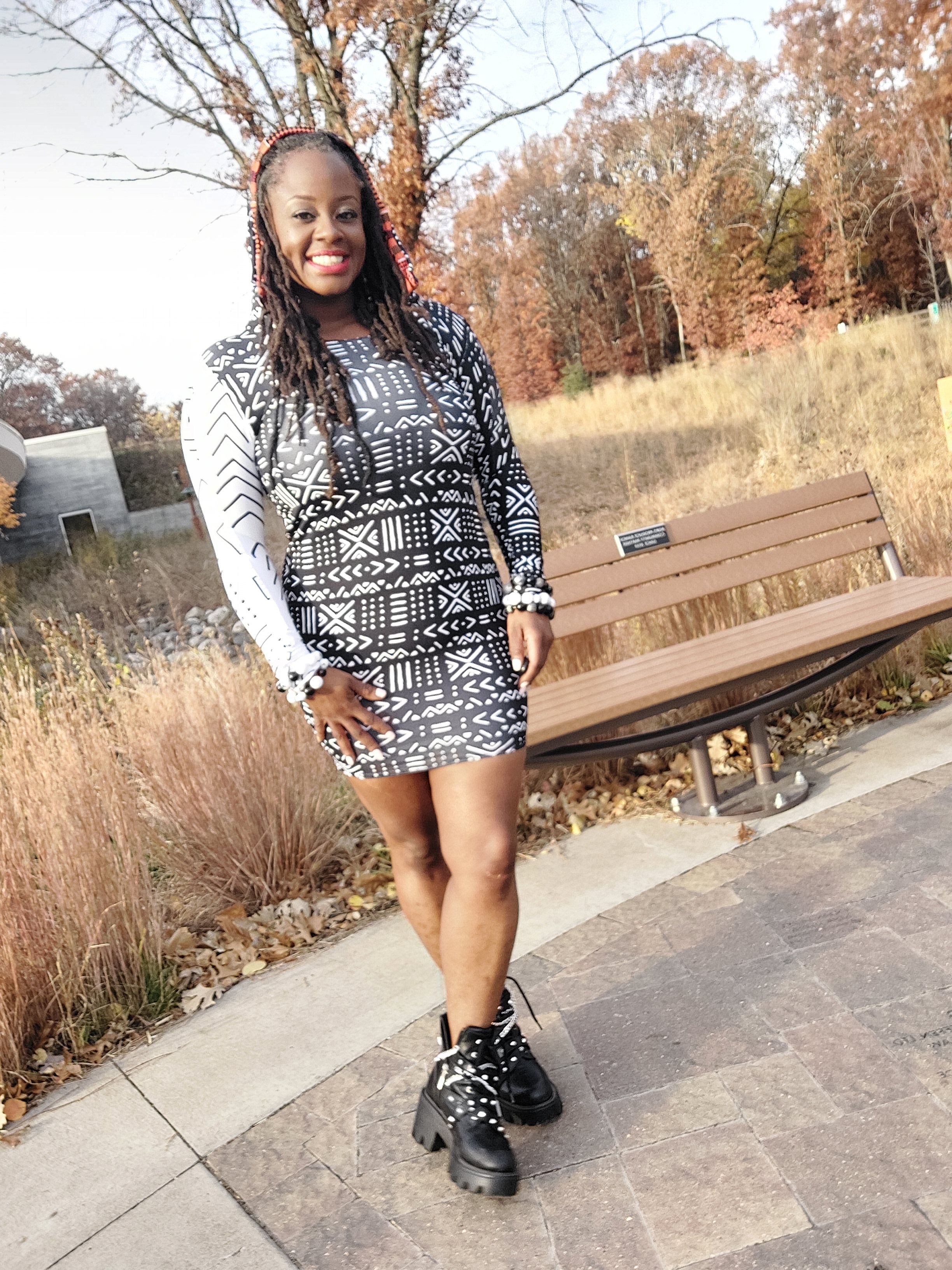 Hooded Expressions - long sleeved short skirt