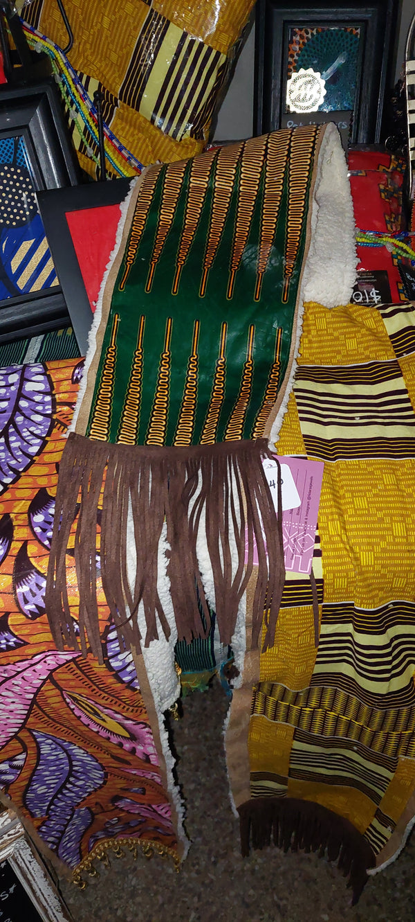 Embellished Scarves - Green Natural