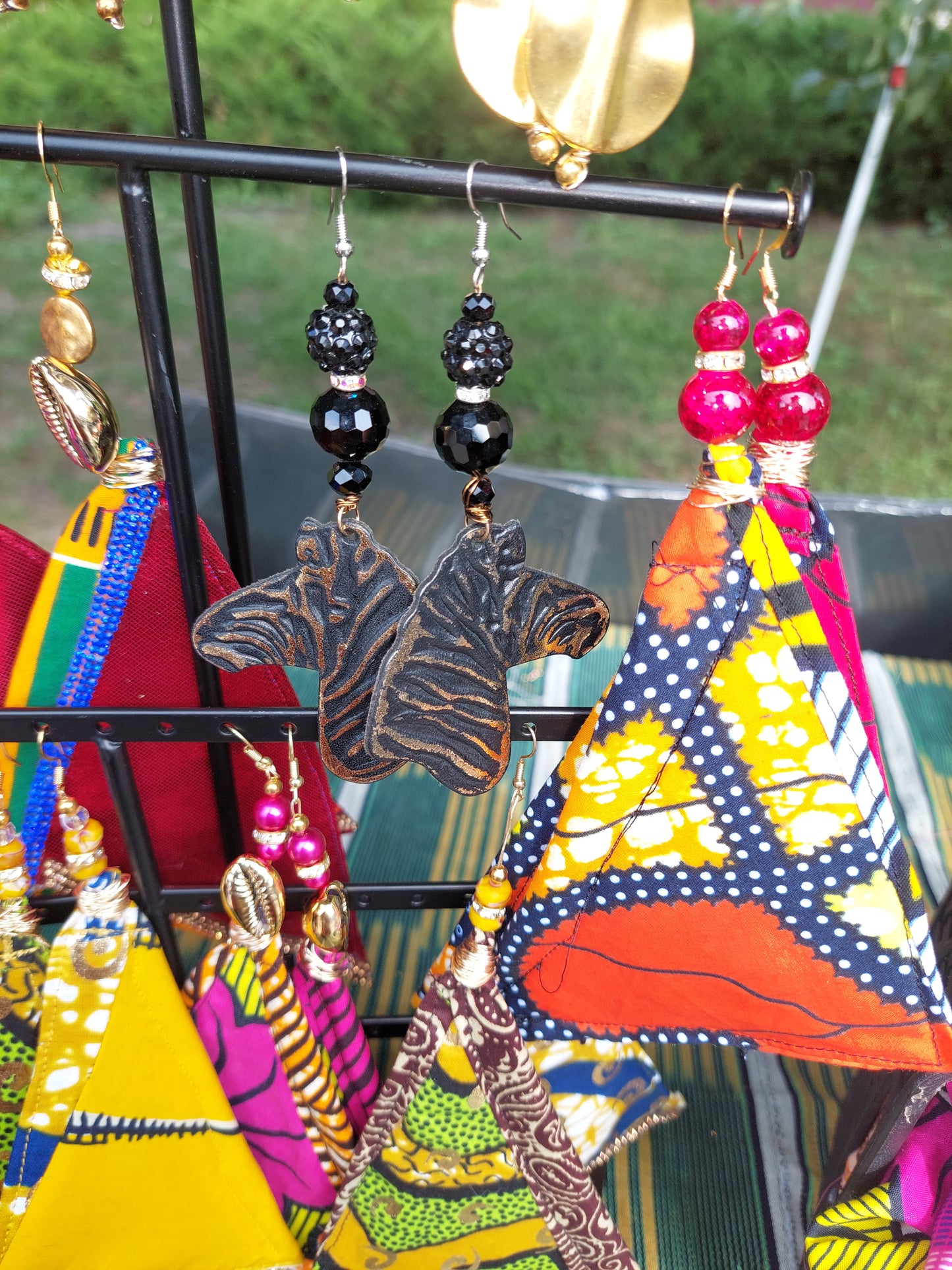 Multi color Pyramid Earrings