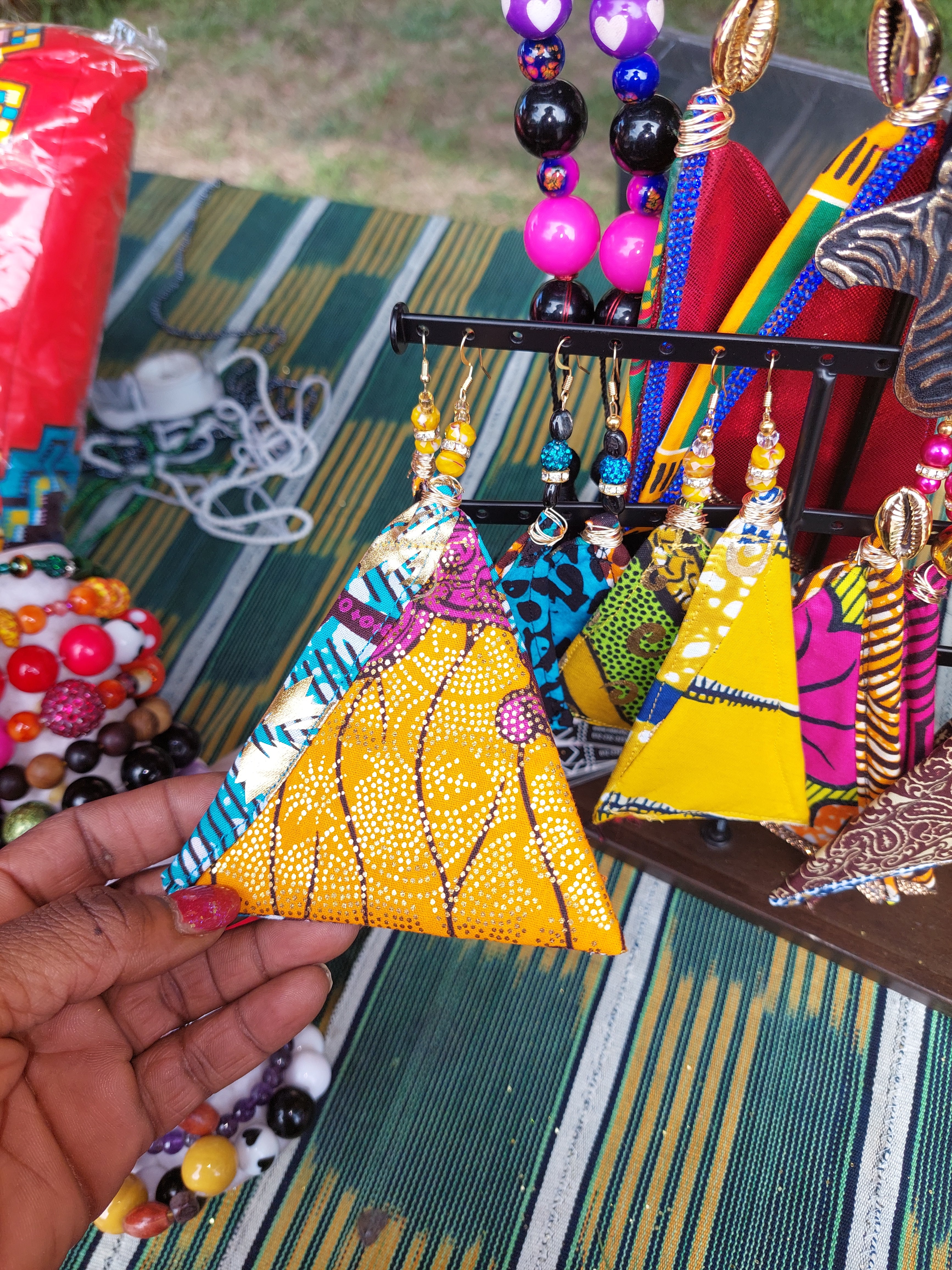 Multi color Pyramid Earrings