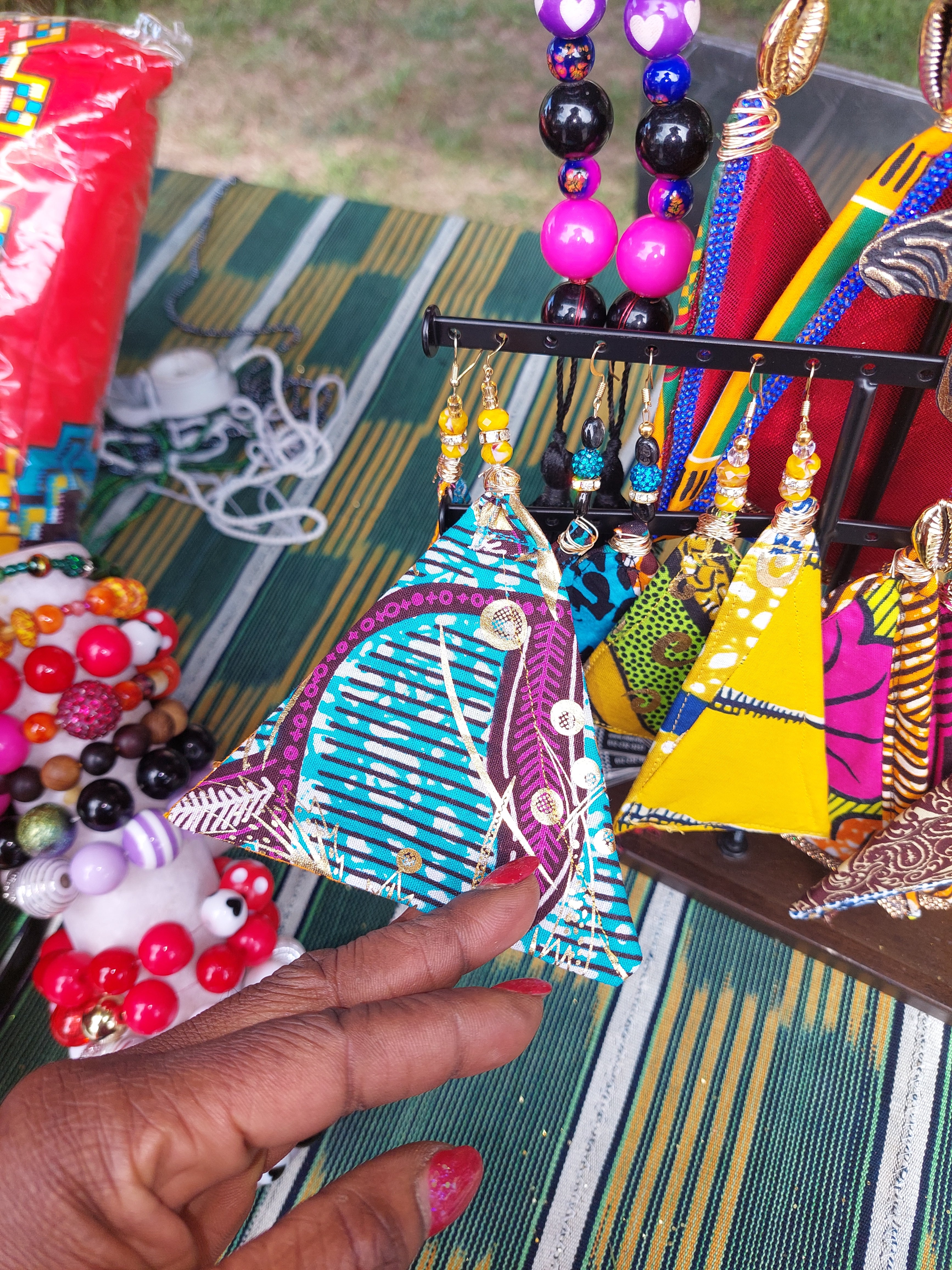 Multi color Pyramid Earrings