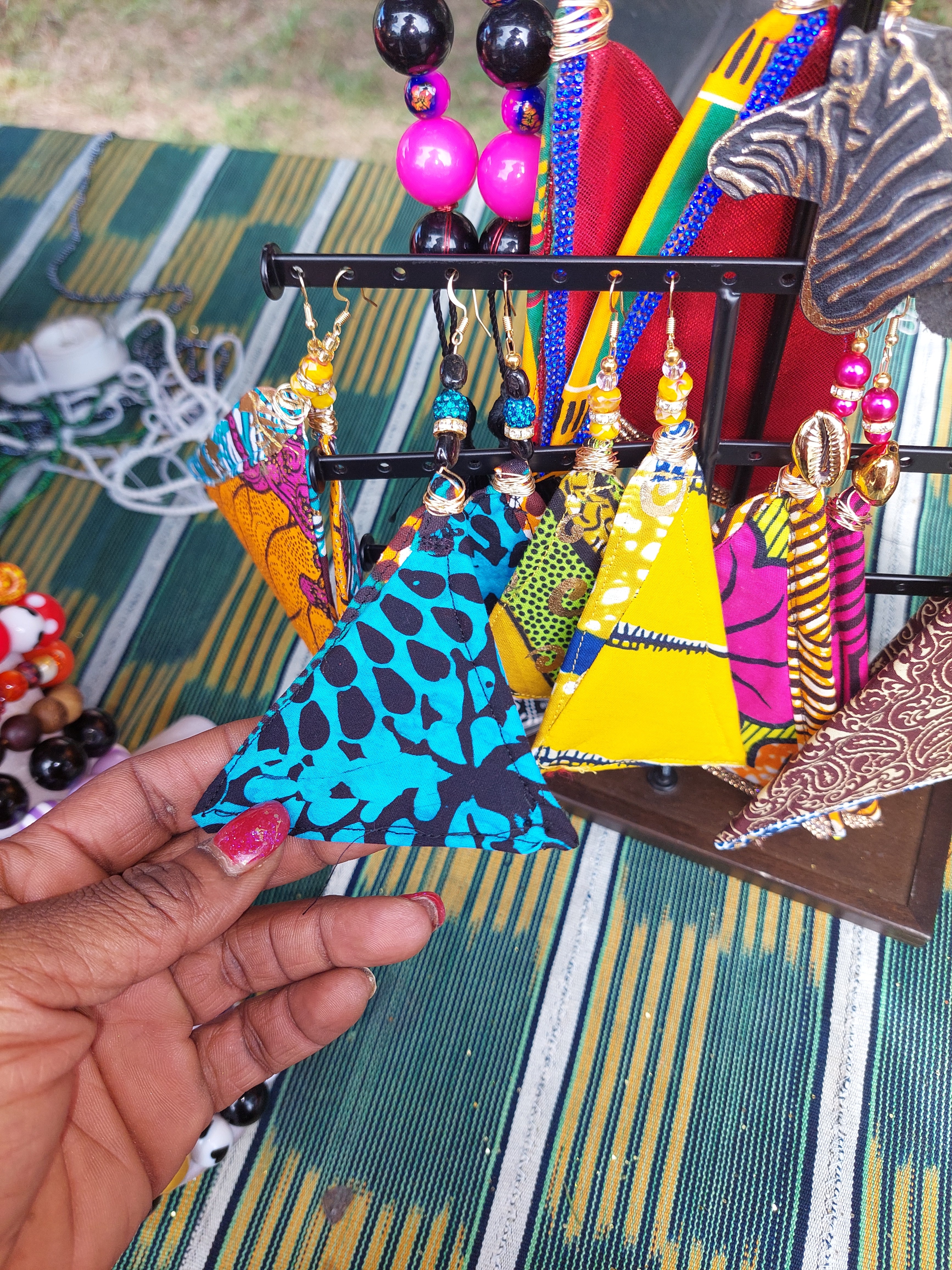 Multi color Pyramid Earrings