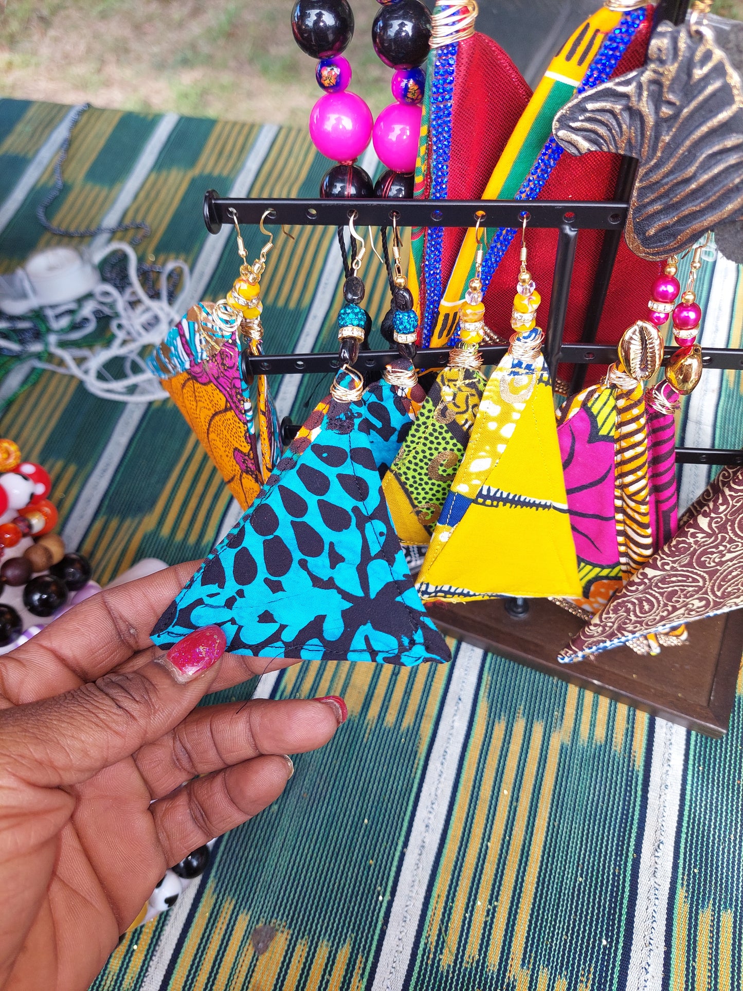 Multi color Pyramid Earrings